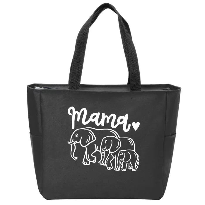 Elephant Elephants Mama Zip Tote Bag