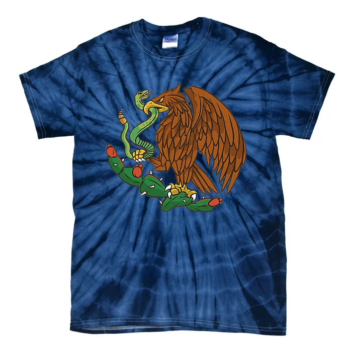 Eagle Emblem Mexico Mexican Flag Cinco De Mayo Mexican Roots Tie-Dye T-Shirt