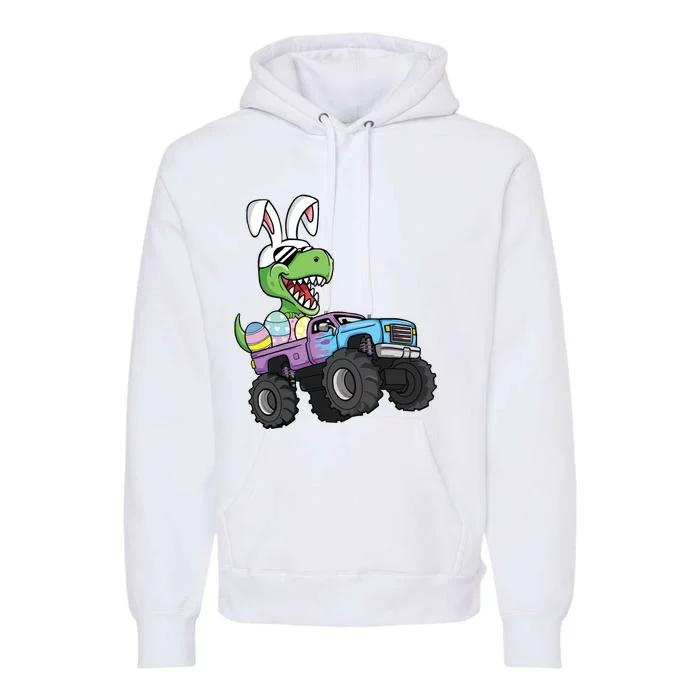 Easter Eggs Monster Truck Trex Dinosaur Rabbit Ears Premium Hoodie