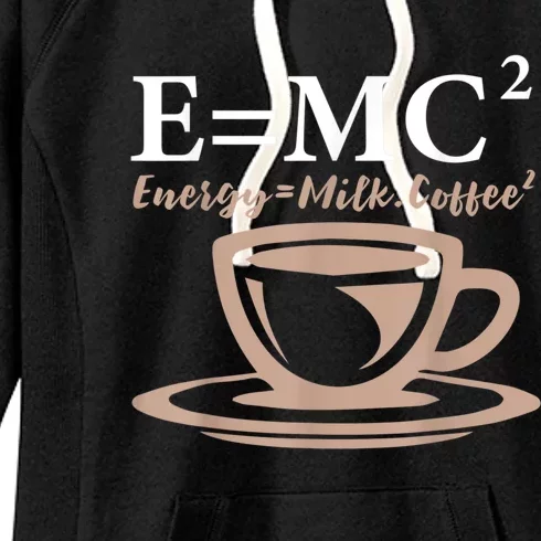 Energy Equals Milk Coffee E= MC2 SCIENCE Women's Fleece Hoodie