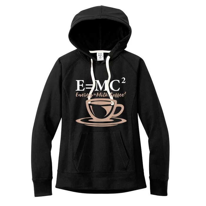 Energy Equals Milk Coffee E= MC2 SCIENCE Women's Fleece Hoodie