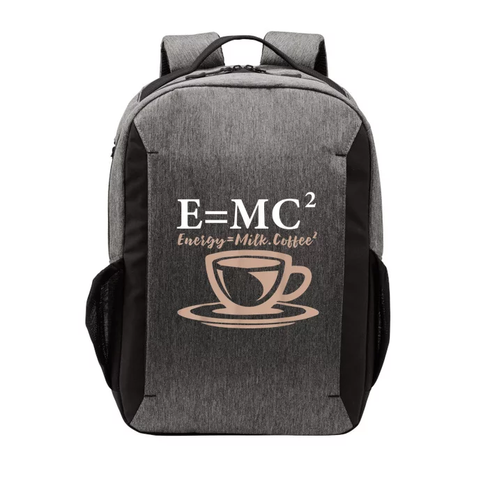 Energy Equals Milk Coffee E= MC2 SCIENCE Vector Backpack