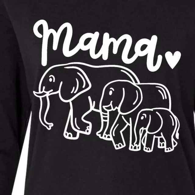 Elephant Elephants Mama Womens Cotton Relaxed Long Sleeve T-Shirt