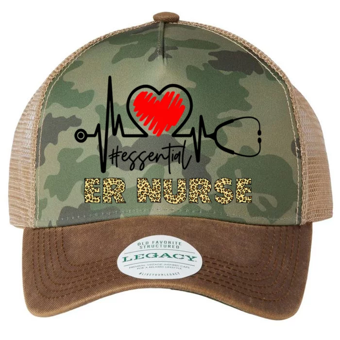 Essential Er Nurse Heartbeat Er Nurse Gift Legacy Tie Dye Trucker Hat