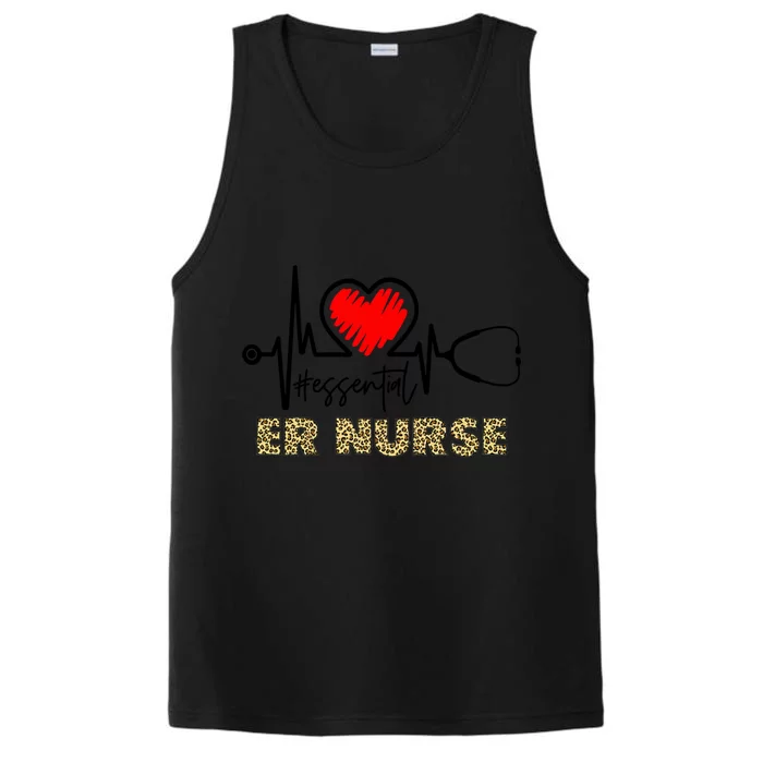 Essential Er Nurse Heartbeat Er Nurse Gift Performance Tank