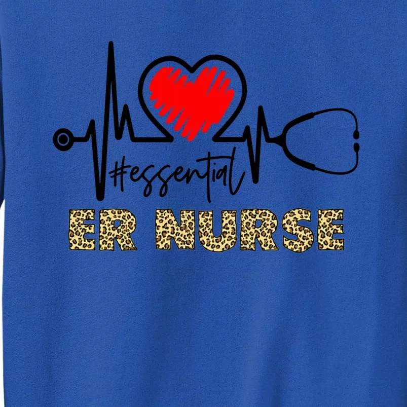 Essential Er Nurse Heartbeat Er Nurse Gift Tall Sweatshirt