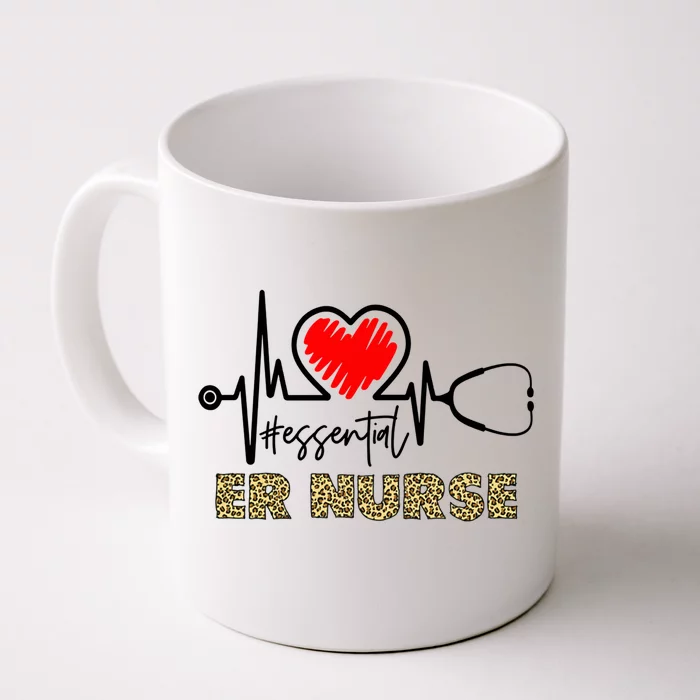 Essential Er Nurse Heartbeat Er Nurse Gift Front & Back Coffee Mug