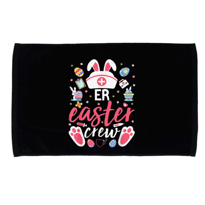 ER Easter Nurse Crew Easter Day Emergency Room Nurses Bunny Microfiber Hand Towel