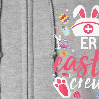 ER Easter Nurse Crew Easter Day Emergency Room Nurses Bunny Full Zip Hoodie