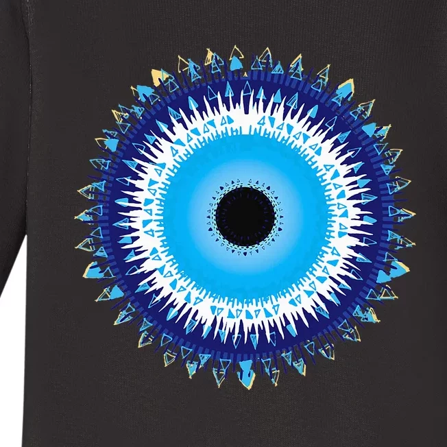 Evil Eye Nazar Protect From Evil Greek Turkish Graphic Baby Long Sleeve Bodysuit