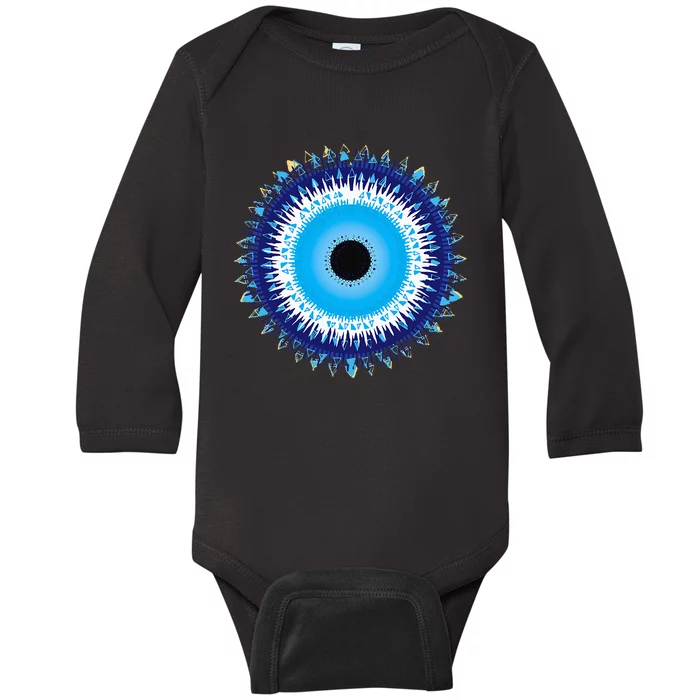 Evil Eye Nazar Protect From Evil Greek Turkish Graphic Baby Long Sleeve Bodysuit