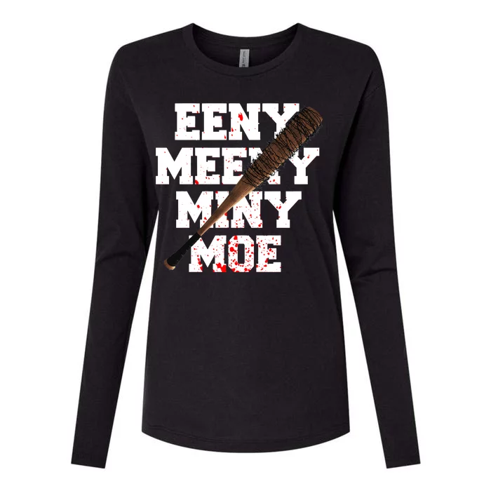 Eeny Meeny Miny Moe Neagan Zombie Killing Walkers Bloody Bat Womens Cotton Relaxed Long Sleeve T-Shirt