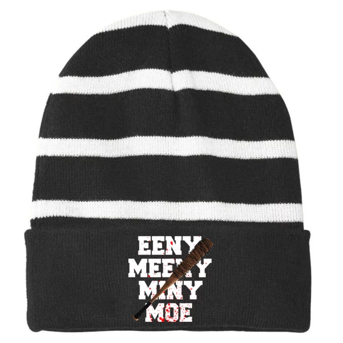 Eeny Meeny Miny Moe Neagan Zombie Killing Walkers Bloody Bat Striped Beanie with Solid Band