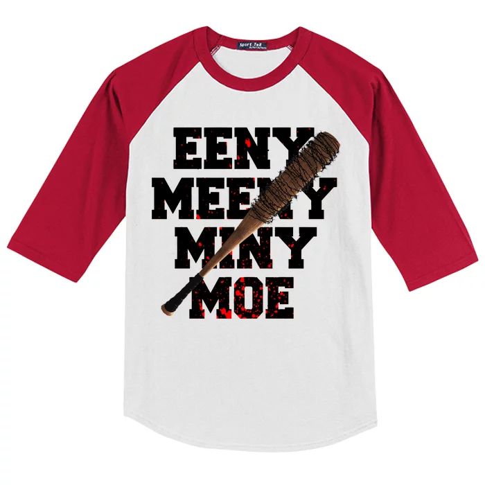 Eeny Meeny Miny Moe Neagan Zombie Killing Walkers Bloody Bat Kids Colorblock Raglan Jersey