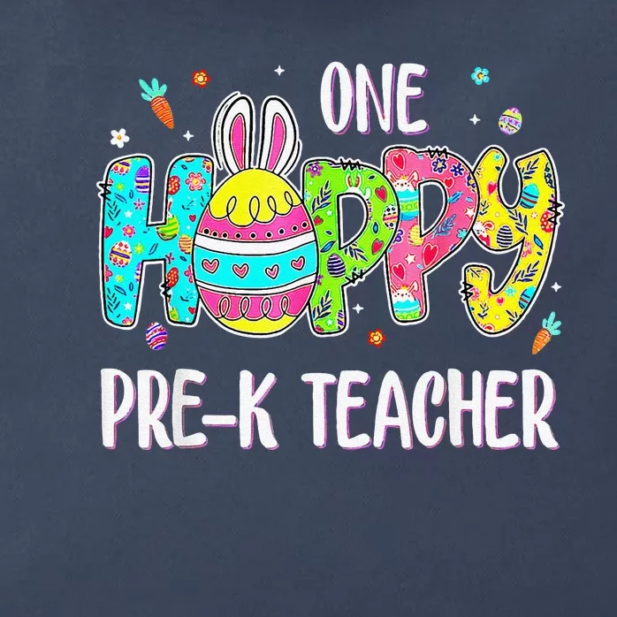 Easter Egg One Hoppy Pre K Teacher Bunny Easter Day Zip Tote Bag