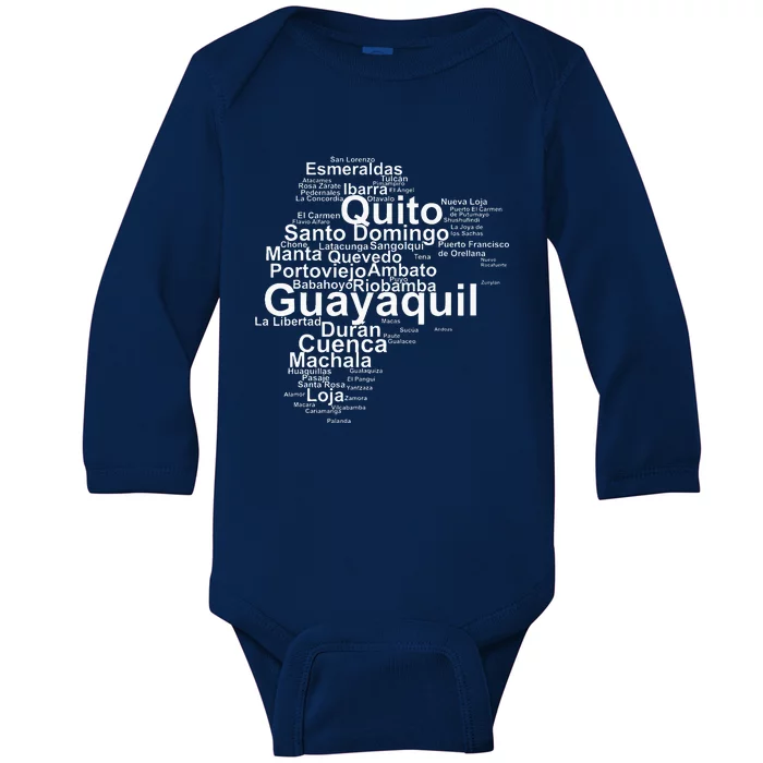 Ecuador Ecuador Outline Ecuador Travel Ecuadorian Ecuador Baby Long Sleeve Bodysuit