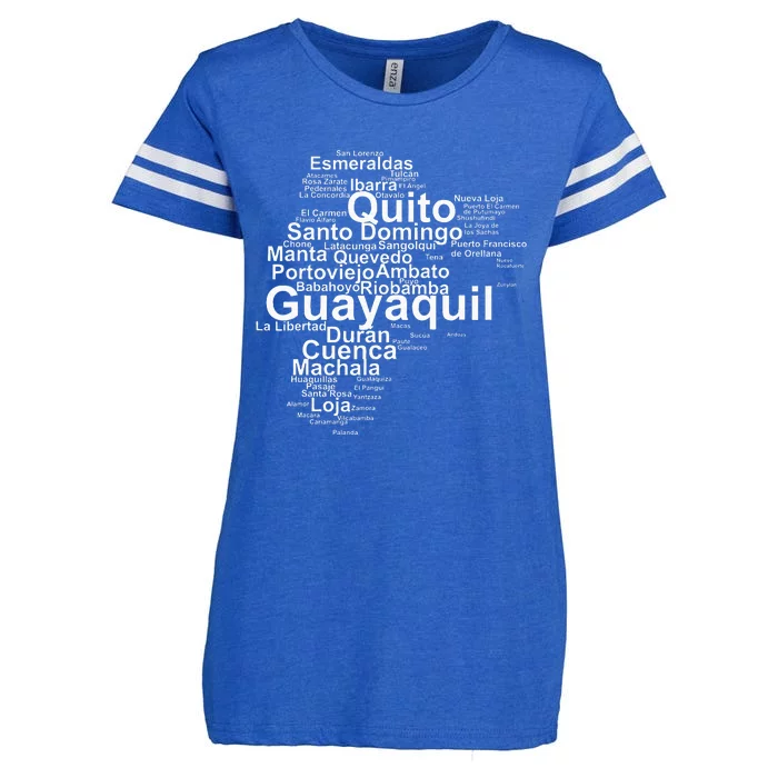 Ecuador Ecuador Outline Ecuador Travel Ecuadorian Ecuador Enza Ladies Jersey Football T-Shirt