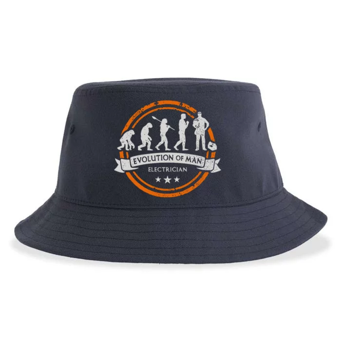 Electrician Evolution Of Man Technical Sustainable Bucket Hat