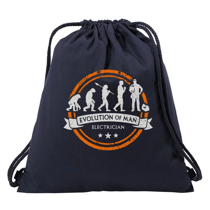 Electrician Evolution Of Man Technical Drawstring Bag