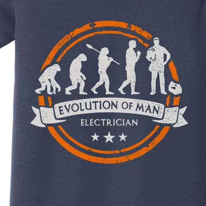 Electrician Evolution Of Man Technical Baby Bodysuit