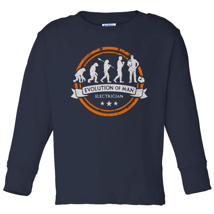 Electrician Evolution Of Man Technical Toddler Long Sleeve Shirt