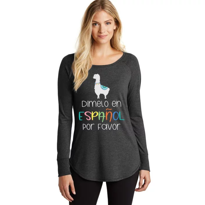 En Espanol Por Favor Maestra Bilingual Spanish Teacher Women's Perfect Tri Tunic Long Sleeve Shirt