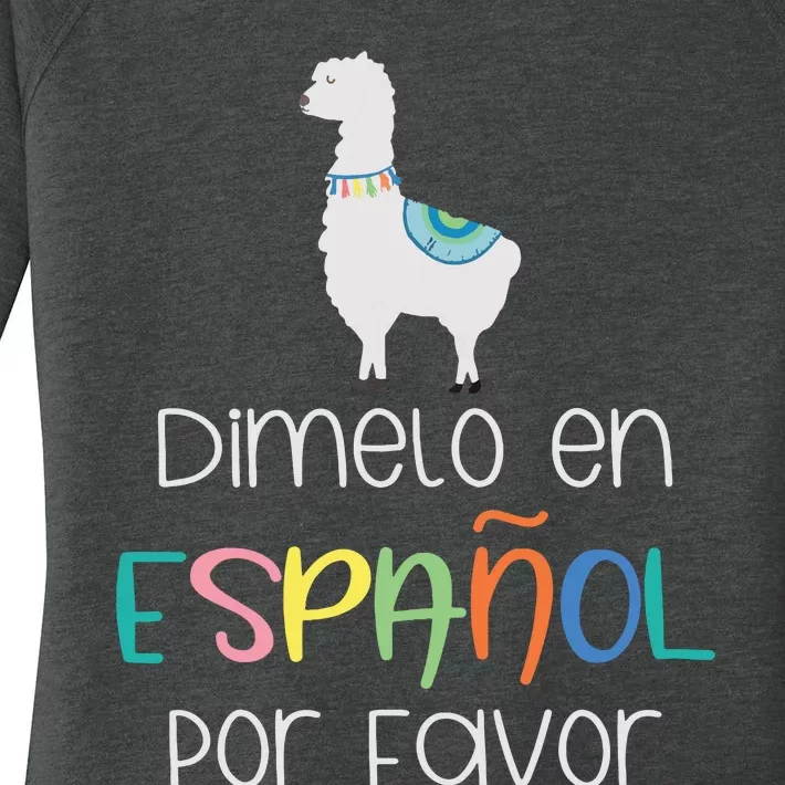 En Espanol Por Favor Maestra Bilingual Spanish Teacher Women's Perfect Tri Tunic Long Sleeve Shirt