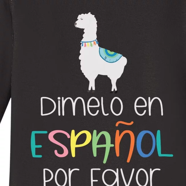 En Espanol Por Favor Maestra Bilingual Spanish Teacher Baby Long Sleeve Bodysuit