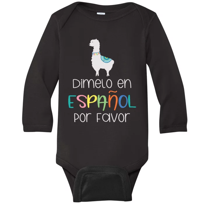 En Espanol Por Favor Maestra Bilingual Spanish Teacher Baby Long Sleeve Bodysuit