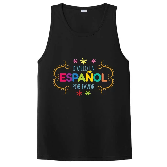 En Espanol Por Favor Spanish Bilingual Teacher Maestra Performance Tank