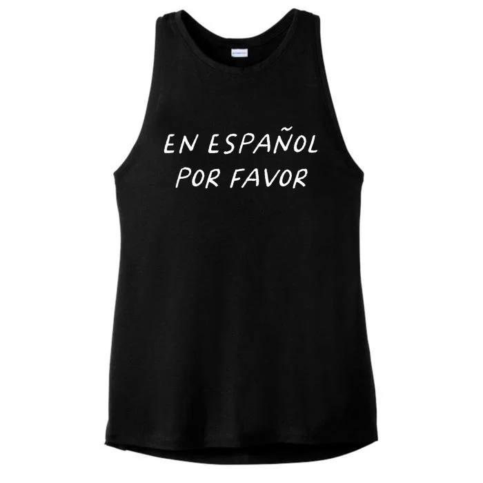 En Espaol Por Favor Spanish Teacher Funny Back To School Ladies Tri-Blend Wicking Tank