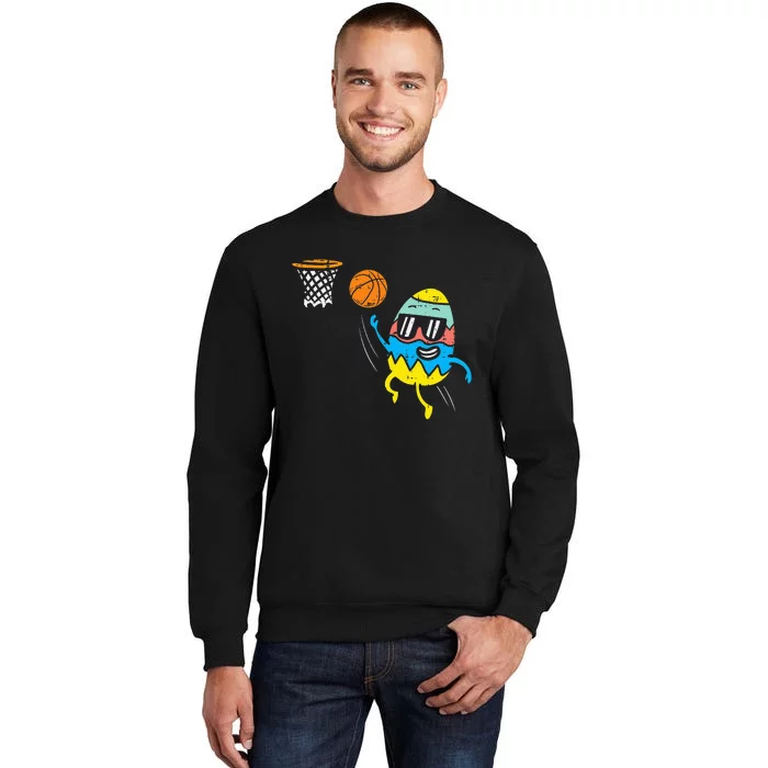 Easter Egg Playing Basketball Cute Sports Tall Sweatshirt