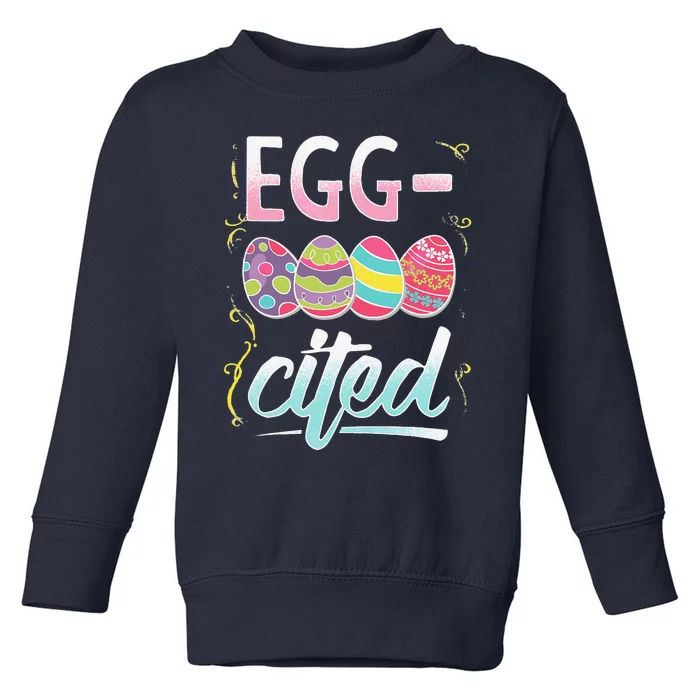 EggCited Easter Party Colorful Confetti Celebrate Toddler Sweatshirt