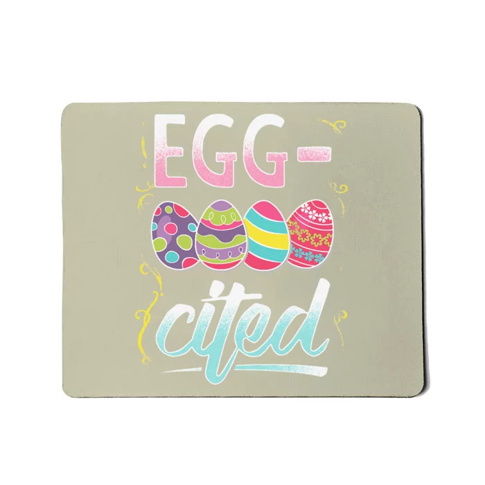 EggCited Easter Party Colorful Confetti Celebrate Mousepad