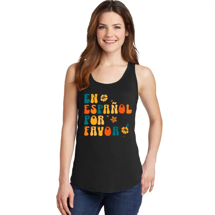 En EspañOl Por Favor Spanish Teacher Ladies Essential Tank