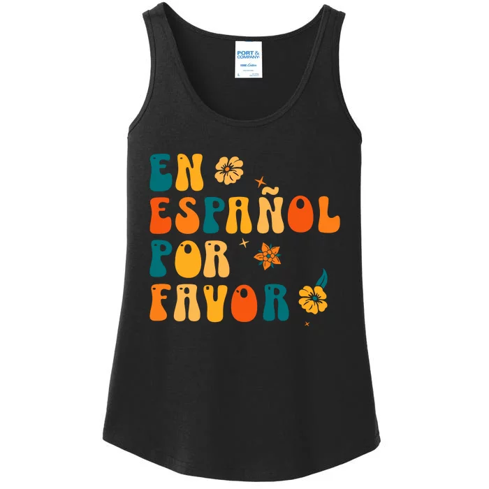 En EspañOl Por Favor Spanish Teacher Ladies Essential Tank