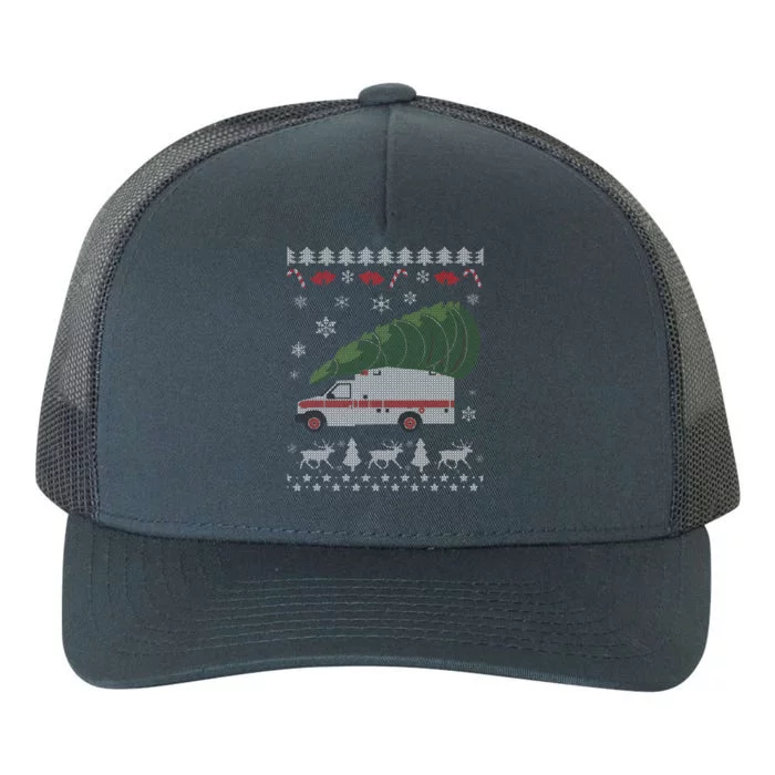 Ems Emt Paramedic First Responder Ugly Christmas Ambulance Gift Yupoong Adult 5-Panel Trucker Hat