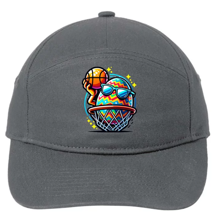 Easter Egg Playing Basketball Sports 7-Panel Snapback Hat