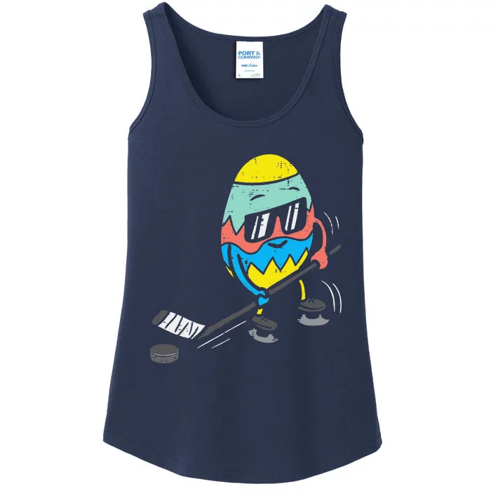 Easter Egg Playing Ice Hockey Cute Sports Ladies Essential Tank