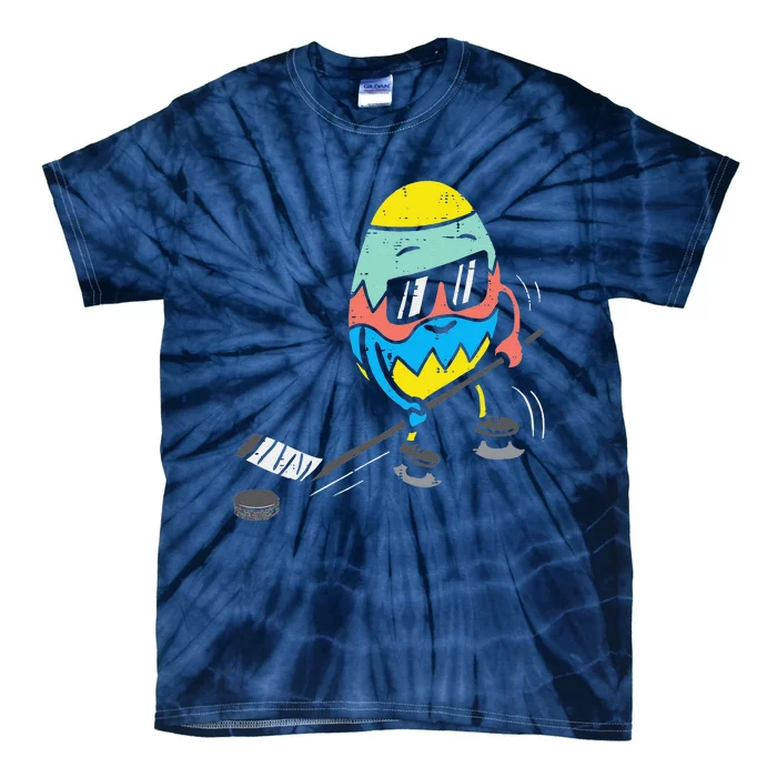 Easter Egg Playing Ice Hockey Cute Sports Tie-Dye T-Shirt