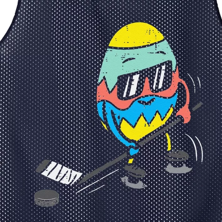 Easter Egg Playing Ice Hockey Cute Sports Mesh Reversible Basketball Jersey Tank