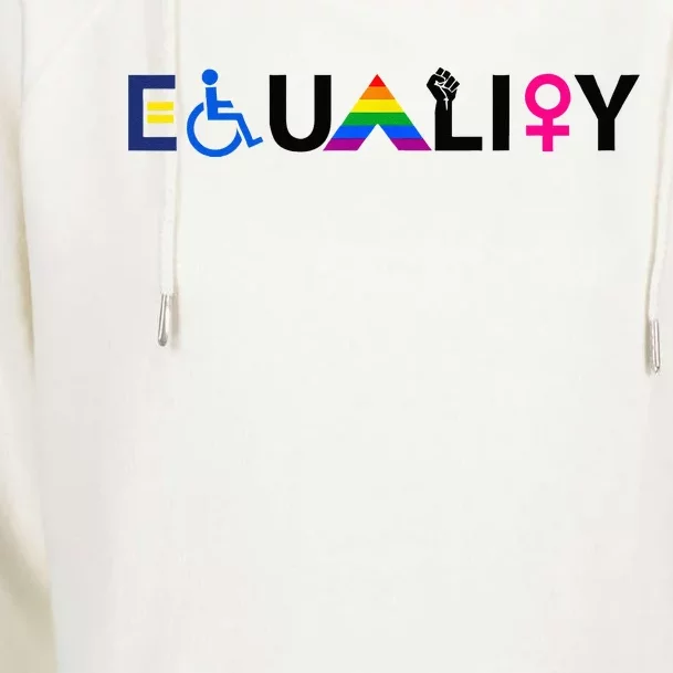 EQUALITY Equal Rights LGBTQ Ally Unity Pride Feminist Womens Funnel Neck Pullover Hood