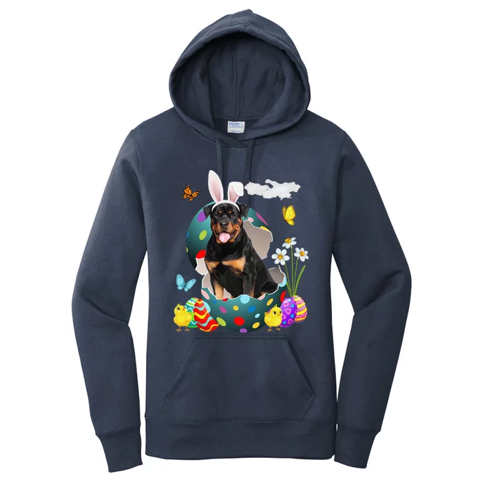 Easter Eggs Rottweiler Bunny Dog S Dog Dad Dog Mom Women's Pullover Hoodie