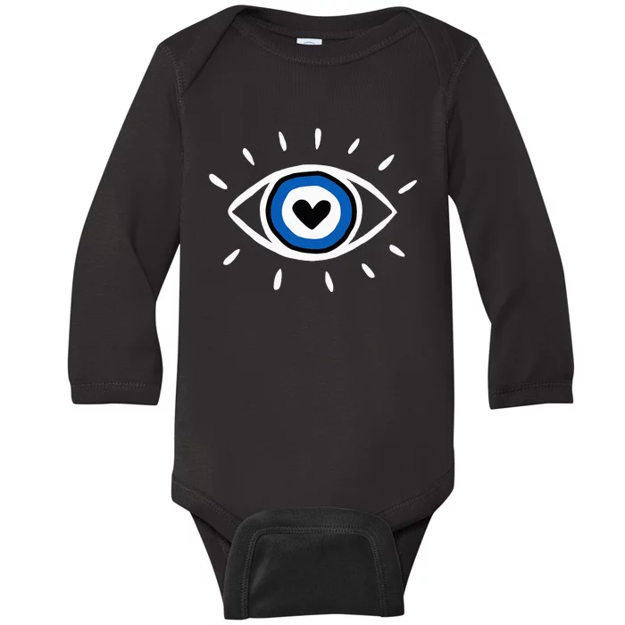 Evil Eye Spiritual Protection Esoteric Mystical Themed Baby Long Sleeve Bodysuit