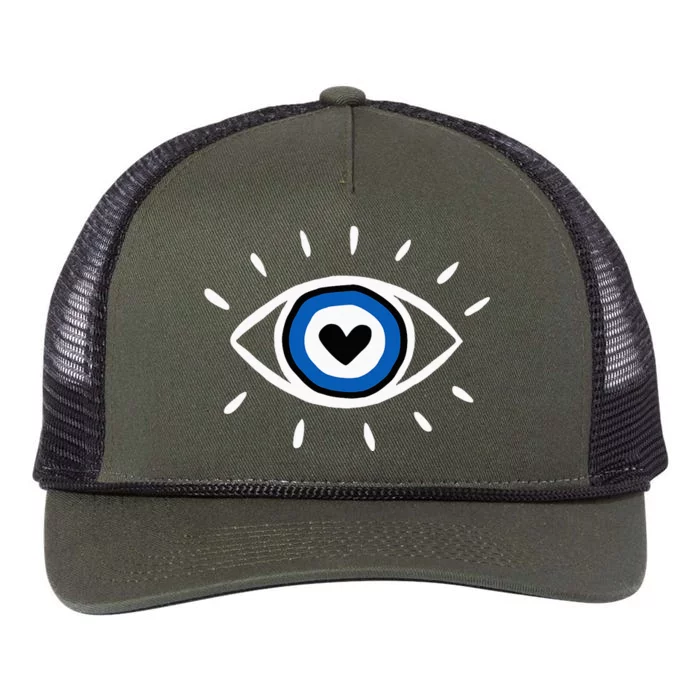 Evil Eye Spiritual Protection Esoteric Mystical Themed Retro Rope Trucker Hat Cap