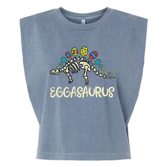 Eggasaurus Easter Stegosaurus Dinosaur Garment-Dyed Women's Muscle Tee