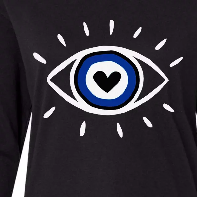 Evil Eye Spiritual Protection Esoteric Mystical Themed Womens Cotton Relaxed Long Sleeve T-Shirt