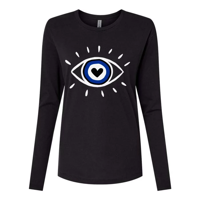 Evil Eye Spiritual Protection Esoteric Mystical Themed Womens Cotton Relaxed Long Sleeve T-Shirt