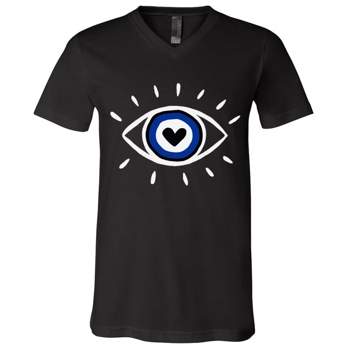 Evil Eye Spiritual Protection Esoteric Mystical Themed V-Neck T-Shirt