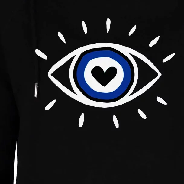 Evil Eye Spiritual Protection Esoteric Mystical Themed Womens Funnel Neck Pullover Hood